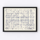 Vintage Map of Erie, PA Business Section 1950