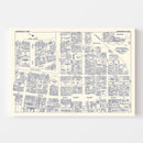 Vintage Map of Harrisburg, PA Business Section 1950
