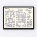 Vintage Map of Harrisburg, PA Business Section 1950