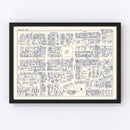 Vintage Map of Johnstown, PA Business Section 1950