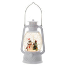 Christmas Plastic / Resin Lantern With Snowman & Tree LED / Water Spinning / 6 Hours Timer, 3*AA Batteries Required - White / Multi by Unique Piece Furniture