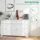 Buffet Sideboard 59" Modern Coffee Bar Station Console Table-White by LJGDeals