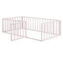 Metal Floor Bed Frame With Fence And Door by Unique Piece Furniture