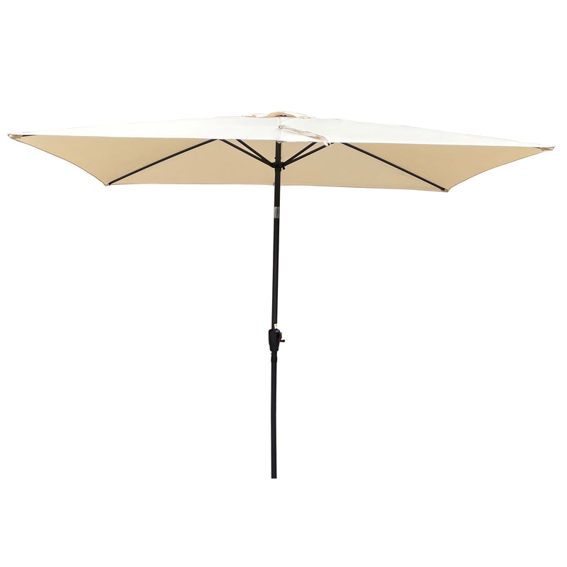6 x 9ft Patio Umbrella Outdoor Waterproof Umbrella with Crank and Push Button Tilt without flap for Garden Backyard Pool Swimming Pool Market