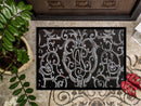 Ironwork Fence Doormat Indoor Outdoor 24H X 36W Front Door Mat Rugs for Entryway, Non Slip Washable Low Pile,