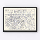 Vintage Map of Pittsburgh, PA Business Section 1950
