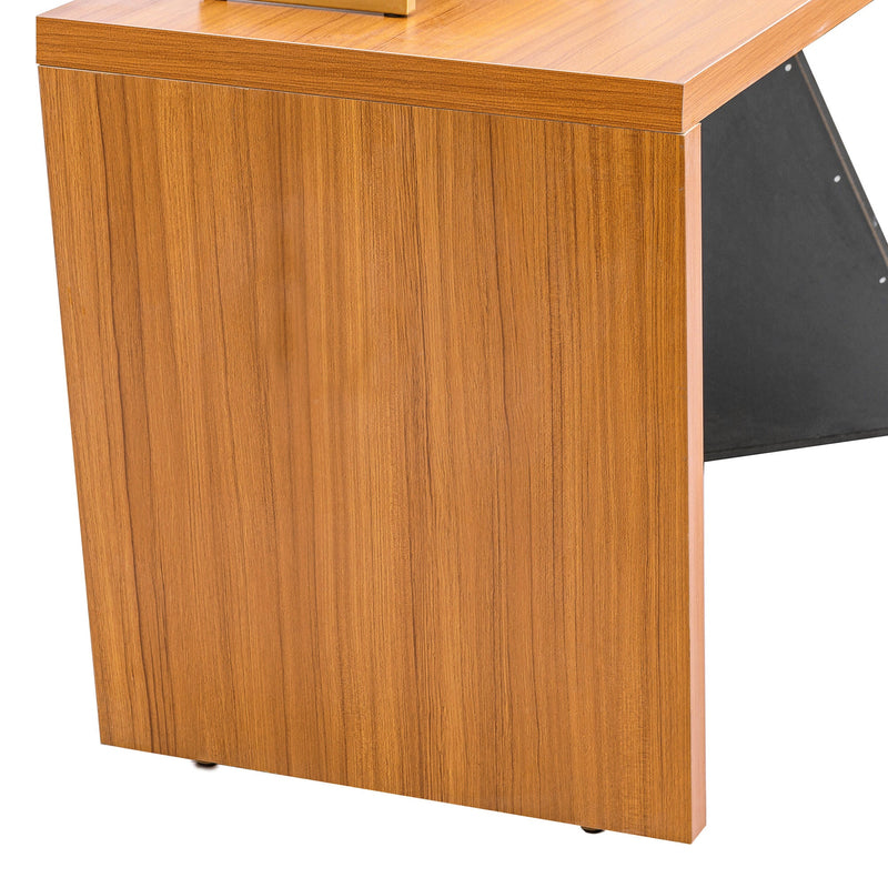 Walker Edison | Modern Wooden 63" Writing Desk with Monitor Stand