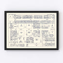 Vintage Map of North Pittsburgh, PA Business Section 1950