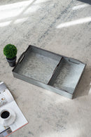 Decorative Galvanized Nesting Trays (Set of 3) - Gray by HouseOfZazla