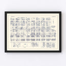 Vintage Map of Richmond, VA Business Section 1950