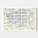 Vintage Map of Roanoke, VA Business Section 1950