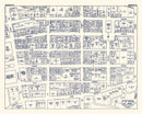 Vintage Map of Roanoke, VA Business Section 1950