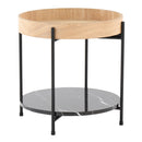 Daniella - Contemporary End Table - Black / Natural by HouseOfZazla