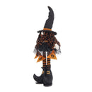 Standing Gnome With Banner & Spring Body, For Halloween Decor - Black / Orange / White by Unique Piece Furniture