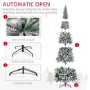 HOMCOM 9ft Unlit Snow-Flocked Slim Pine Artificial Christmas Tree