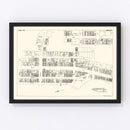 Vintage Map of Akron, OH Business Section 1929