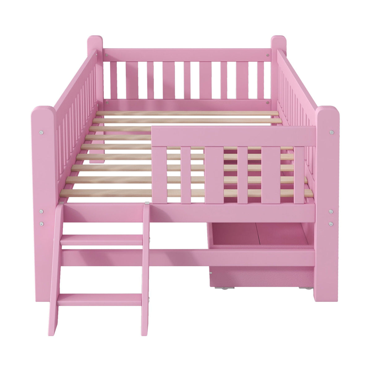 Platform Bed With Guardrail And 2 Drawers, photo 15 of 24