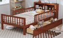 Bed With Headboard Storage Rack, 2 Under Bed Drawers, 3 Side Guardrails For Safety by HouseOfZazla