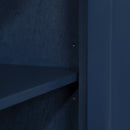 40" Console Table with Storage Shelf, Retro Entryway Table with Adjustable Storage Shelf, Sofa Couch Table for Hallway, Entry Way, Living Room, Foyer, Navy Blue and Brown Top