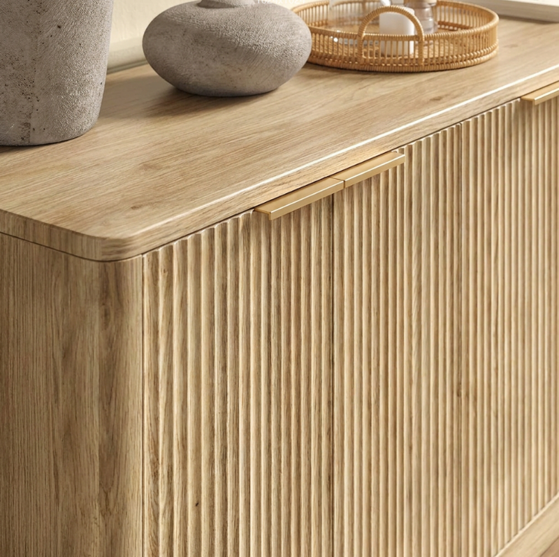 Natural Wood Sideboard Cabinet Farmhouse Buffet Cabinet, photo 4 of 6