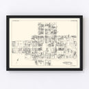 Vintage Map of Allentown, PA Business Section 1929