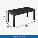 All Weather Slatted Outdoor Coffee Table For Garden - Black by HouseOfZazla