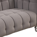 89" Modern Sofa Dutch Fluff Upholstered sofa with solid wood legs, buttoned tufted backrest,gray