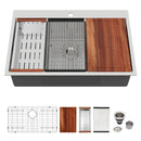 Topmount Stainless Steel Kitchen Sink With Workstation Ledge And Accessories by HouseOfZazla