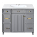 Bathroom Vanity With Ceramic Sink, Soft Close Doors, Adjustable Shelves