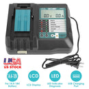 Rapid Charger Replacement Fit for Makita 14.4-18V Battery BL1860 BL1830 BL1850 with_x000B__x000B_LCD Display USB Port