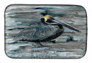 Pelican in Grey Dish Drying Mat Absorbent Dish Drying Mat Pad for Kitchen Counter Dish Drainer Mat for Countertop, 14 x 21", Multicolor