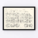 Vintage Map of Chicago, IL Business Section 1929