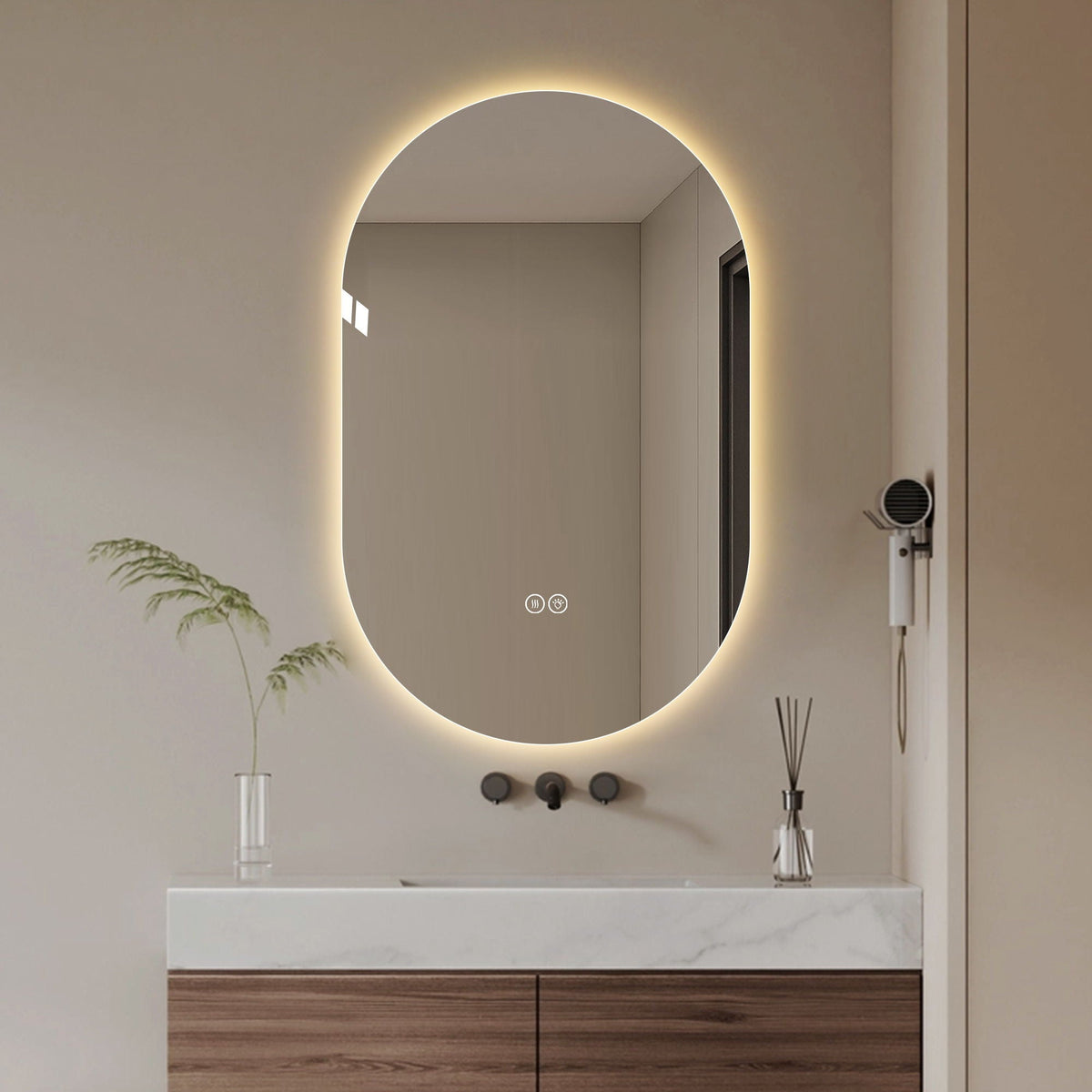 Smart Wall Mounted LED Touch Screen Mirror With Anti-Fog Function And Adjustable Lighting, photo 11 of 18