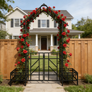 Metal Garden Arch with Gate and Planter for Climbing Plants by HouseOfZazla