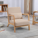 Leisure Chair With Solid Wood Armrest And Feet, Mid-Century Modern Accent Sofa, 1 Seat by HouseOfZazla