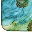Abstract in Teal Flowers Dish Drying Mat – Absorbent, Artistic Kitchen Essentials 8952DDM