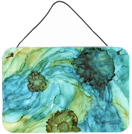 Abstract in Teal Flowers Wall or Door Hanging Prints 8952DS812