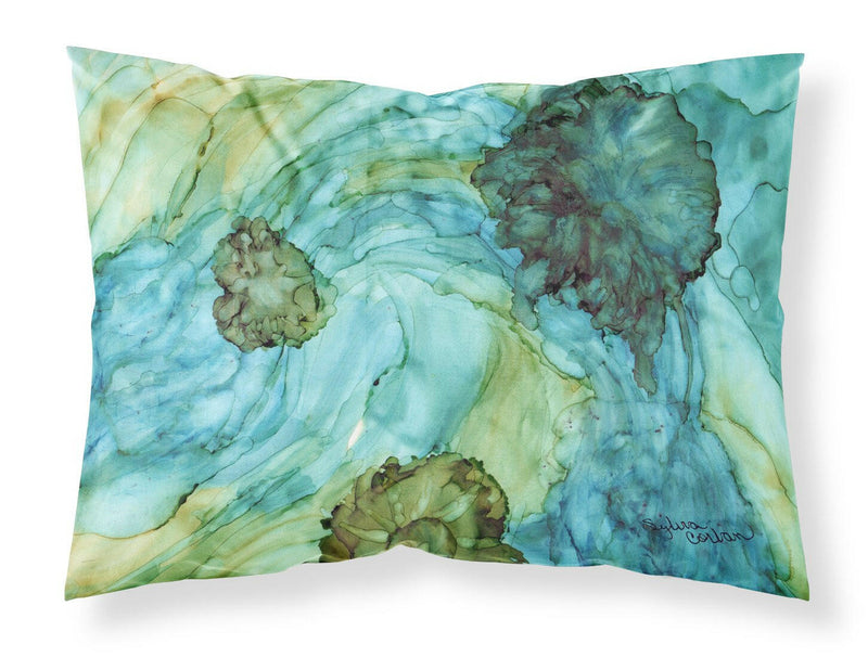 Abstract in Teal Flowers Fabric Standard Pillowcase 8952PILLOWCASE