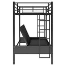 Twin Over Full Bunk Bed, Multifunction - Black by HouseOfZazla