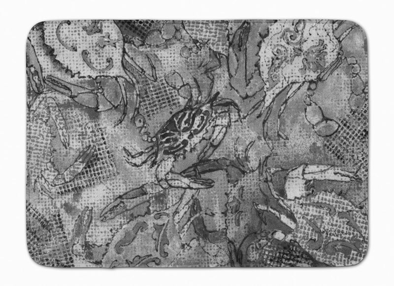 Grey Canvas Abstract Crabs Machine Washable Memory Foam Mat 8953RUG