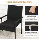 3 Piece Patio Furniture Set with Seat Cushions and Tempered Glass Tabletop by LJGDeals