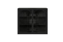 27.56"Glass Doors Modern Two-door Wall Cabinet with Featuring Three-tier Storage for Entryway Living Room Bathroom Dining Room,Wall Cabinet with Characteristic Woven Pattern,Black