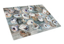 Bunch of Oysters Cutting Board Tempered Glass Kitchen Cutting Surface, Heat Resistant Chopping, Non-Slip Feet, Food Prep & Serving