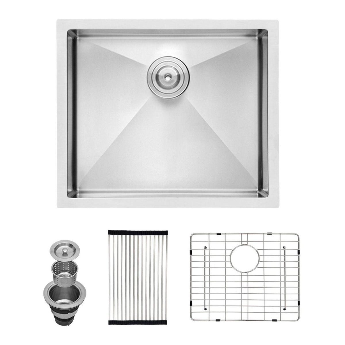 Undermount Steel Kitchen Sink, Deep Single Bowl Basin