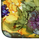 Abstract Flowers Purple and Yellow Dish Drying Mat – Absorbent, Artistic Kitchen Essentials 8958DDM