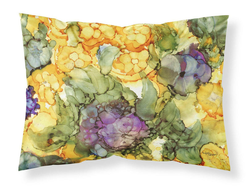 Abstract Flowers Purple and Yellow Fabric Standard Pillowcase 8958PILLOWCASE