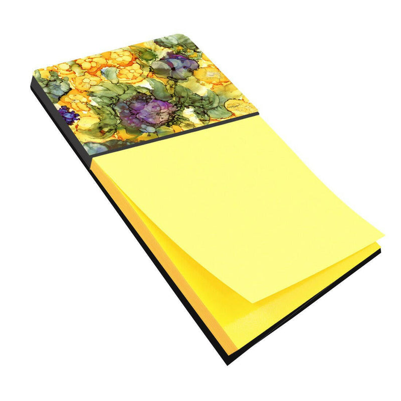 Abstract Flowers Purple and Yellow Sticky Note Holder 8958SN