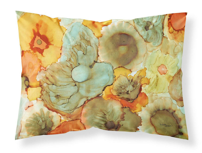 Abstract Flowers Teal and orange Fabric Standard Pillowcase 8959PILLOWCASE