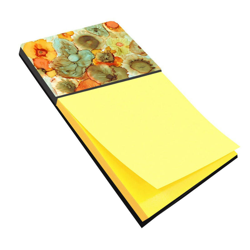 Abstract Flowers Teal and orange Sticky Note Holder 8959SN