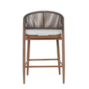 Outdoor 26" Counter Height Metal Frame Counter Stools With Scallop Shaped Backrest & Water Resistant Cushions by HouseOfZazla